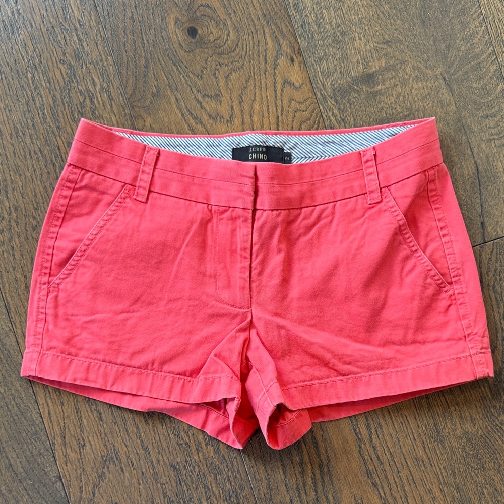 J. Crew Vibrant Coral Chino Shorts